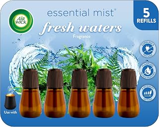 Air Wick Essential Mist Refill, 5 ct, Fresh Waters, Essential Oils Diffuser, Air Freshener