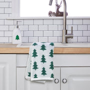 SKL Home Holiday Trees Hand Towel Set, 2 Piece, Green and White