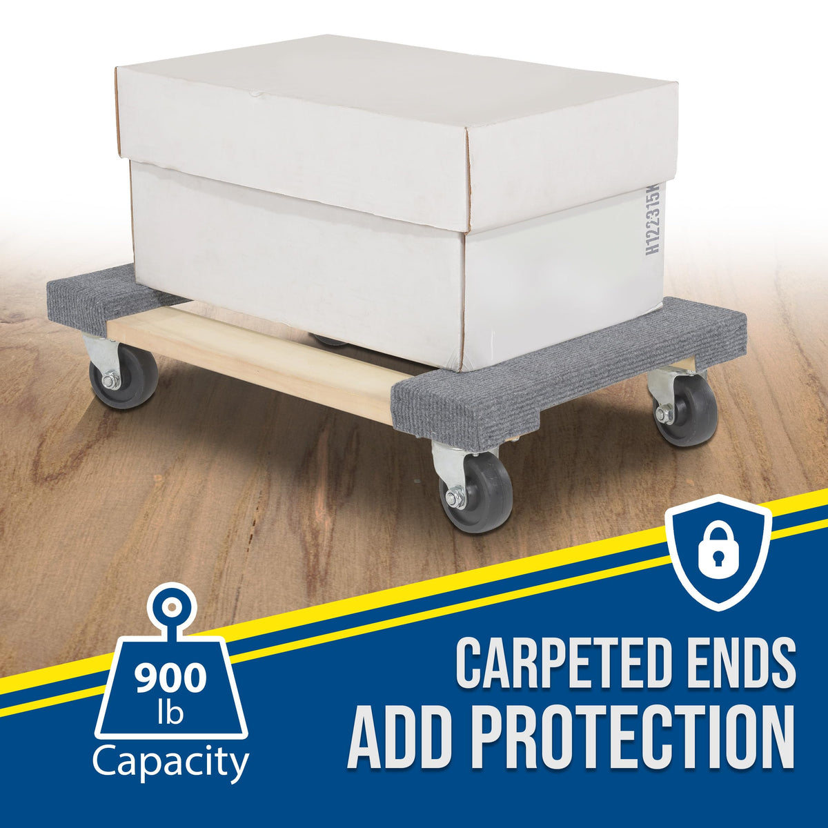 Hardwood Carpet End Dolly 24 In. x 16 In. x 5-3/4 In. 900 Lb. Capacity by Vestil – One Size, Wood, Brown/Tan, Model HDOC-1624-9