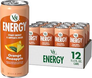 V8 Energy Orange Pineapple Energy Drink, 11.5 fl oz Can (12 Pack)