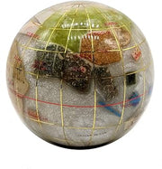 Unique Art 3-Inch Pearl Swirl Ocean Gemstone World Globe Paper Weight