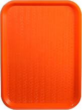 Winco Fast Food Tray, 12 by 16-Inch, Orange | Dishwasher safe, BPA-free, Stackable for storage, Great for Appetizers, Desserts, Buffet Displays and Catering
