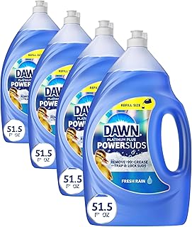 Dawn Platinum Plus PowerSuds Liquid Dish Soap, 51.5 oz. Refill (Pack of 4)