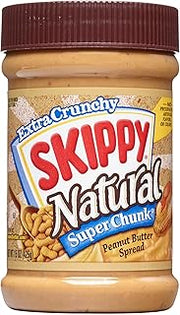 SKIPPY Natural SUPER CHUNK Peanut Butter Spread, 15 oz (12 Pack)