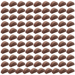 Alffun Wood Place Card Holders, Semicircular Stand, 100 Pcs Brown