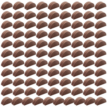 Alffun Wood Place Card Holders, Semicircular Stand, 100 Pcs Brown