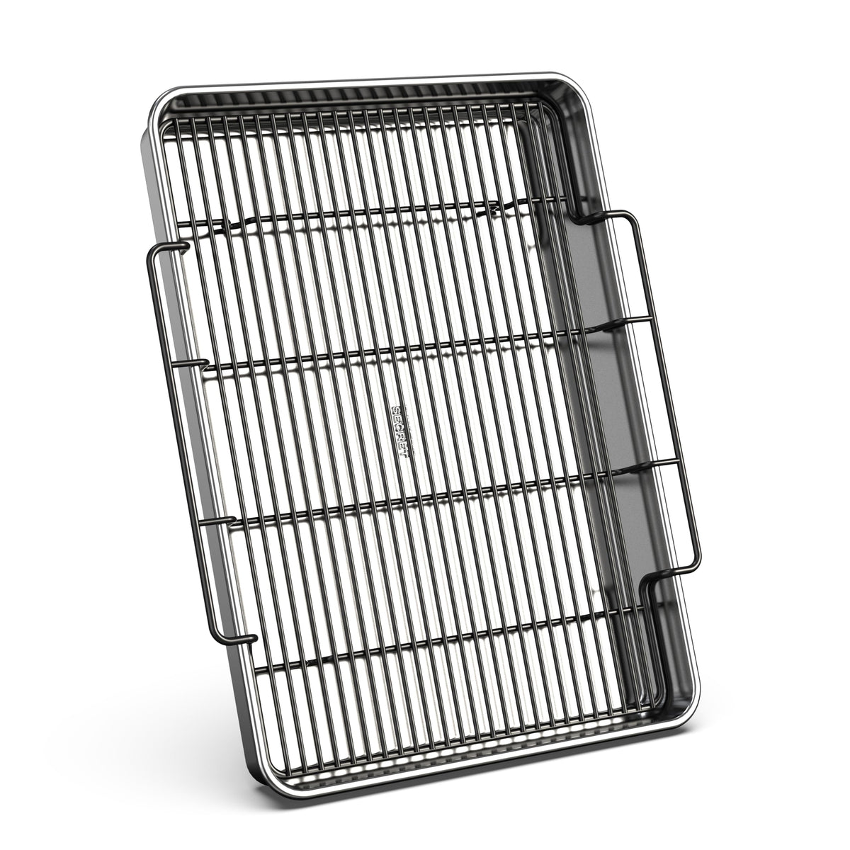 Baker's Secret Recycled Aluminum Roasting Pan with Rack, 17.7 x 13 Inch, Silver