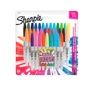 Limited Edition Color Burst Permanent Markers by Sharpie – 32 Count (Pack of 1), Plastic, Multicolor, Model 2151381