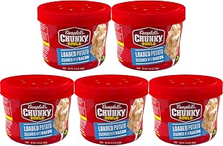 Campbell's Campbell’s Chunky Soup, Loaded Potato Seasoned with Bacon, 15.25 oz Microwavable Bowl (Pack of 5)