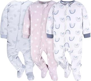 Gerber Baby Girls' Toddler Fleece Footed Pajamas 3-pack