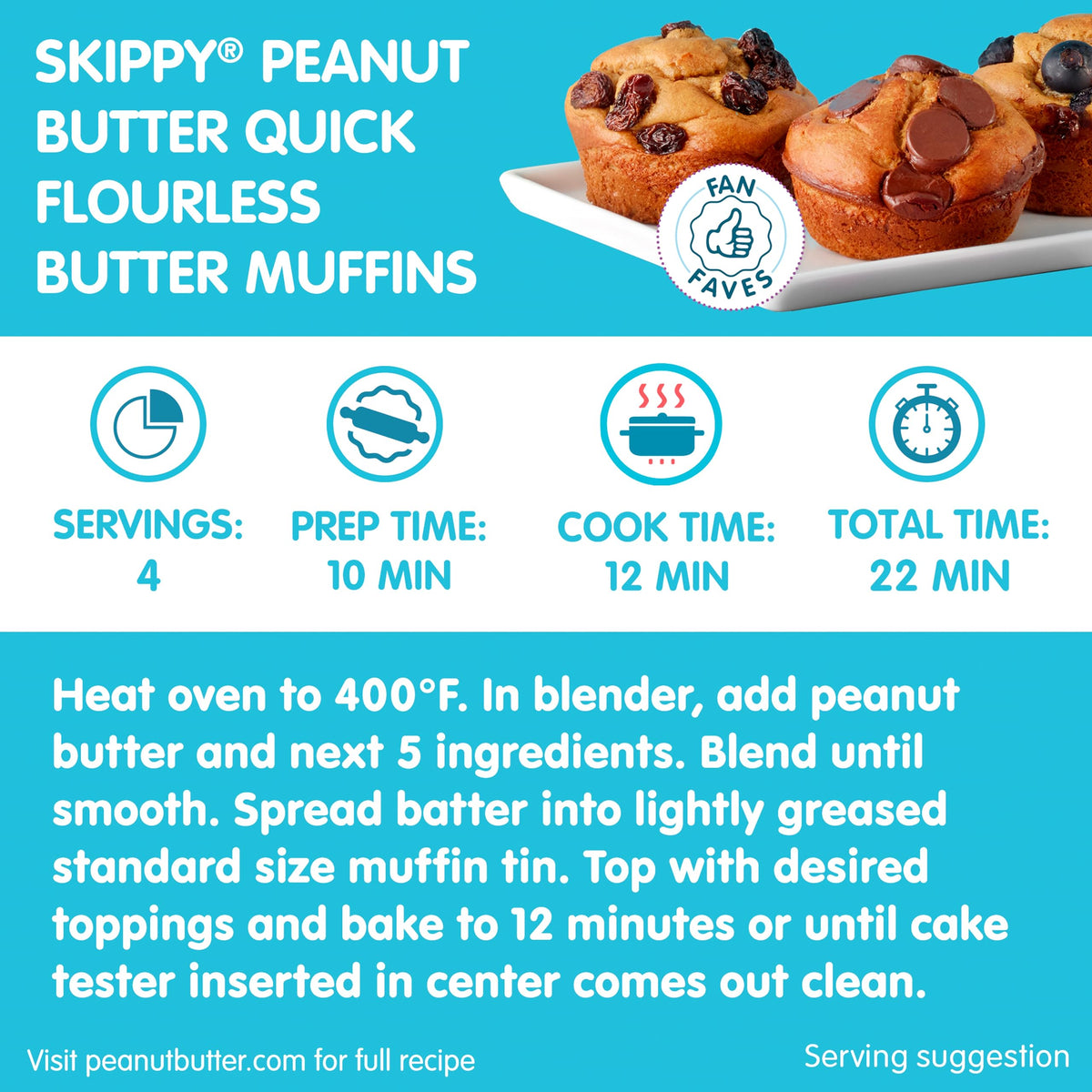 SKIPPY Peanut Butter / 40 Ounce (Pack of 8) / Creamy Peanut Butter