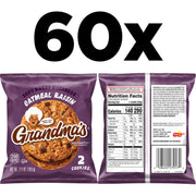 Grandma's Oatmeal Raisin / 2.5 Ounce (Pack of 60) / No Color Chocolate