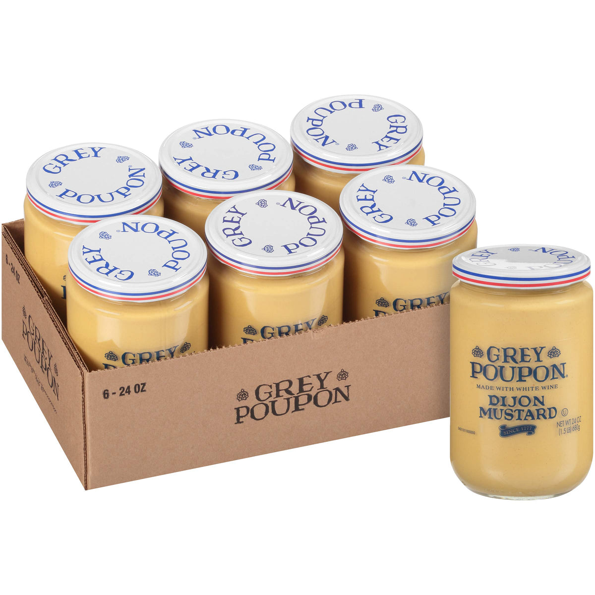 Dijon Mustard (24oz Jars by Grey Poupon – 24 Ounce (Pack of 6), Pack of 6, Model 10054400000556