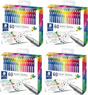 STAEDTLER Fineliner triplus 60, 4 Pack (4 sets of 60 pcs) | 240 Total Count, 0.3mm Assorted Colors, Ergonomic Triangular Shape