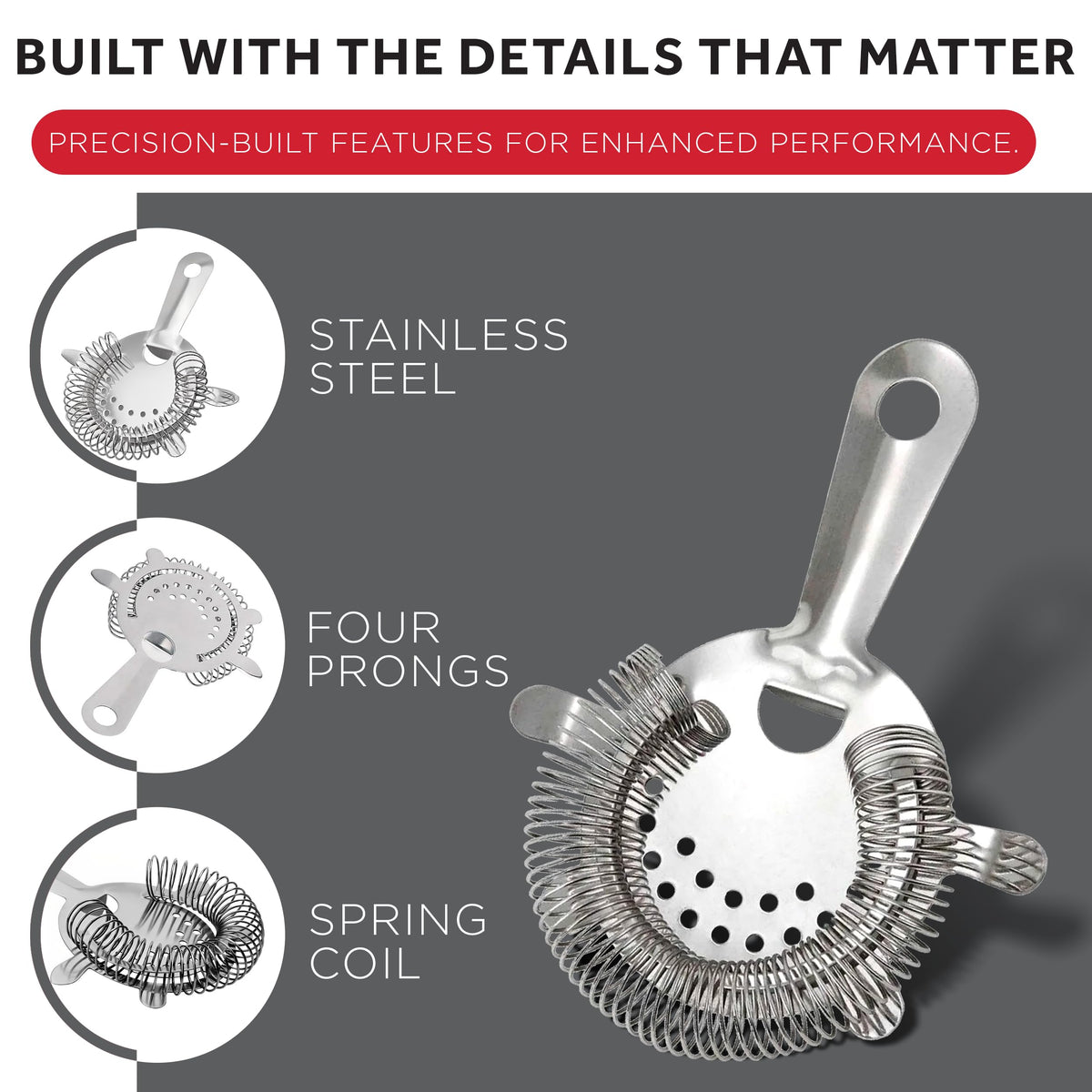 Bar Stainless Steel Strainer by Winco – Stainless Steel, Model BST-4P
