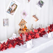 Lvydec Maple Leaf Fall Garland, 5.9 Feet Per Strand, Set of 2 in Dark Red