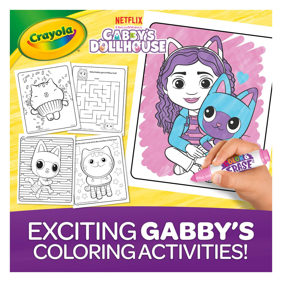 Colour & Erase Reusable Sticker Activity Pad by Crayola – 6 inches x 9.5 inches, Paper, Multi-colored, Pack of 105, Model 806945