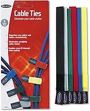 Belkin Velcro Cable Ties, 8in, 6 Pack | Reusable hook-and-loop ties for organizing cables and cords, ideal for home, office, and travel
