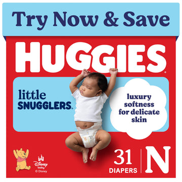 Little Snugglers Newborn Diapers by HUGGIES – Newborn, Pulp, White, Model 10036000496946