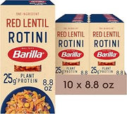 Barilla Red Lentil Rotini Pasta, 8.8 oz (Pack of 10) - Gluten Free, Non GMO & Kosher - Plant Based Protein Pasta