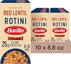 Barilla Red Lentil Rotini Pasta, 8.8 oz (Pack of 10) - Gluten Free, Non GMO & Kosher - Plant Based Protein Pasta