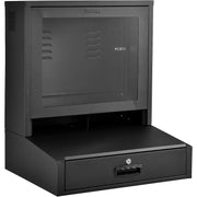 LCD Counter Top Security Computer Cabinet by Global Industrial – 24.5"W x 22.5"D x 29.5"H, Steel, Black, Model 239114BK