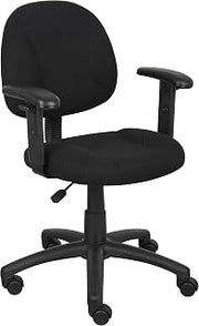 Boss Office Products B316-BK Perfect Posture Delux Fabric Task Chair with Adjustable Arms in Black, Low-Back