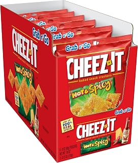 Cheez-It Baked Snack Cheese Crackers, Hot & Spicy, 18oz Trays (6 count)