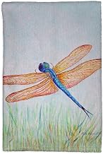 Betsydrake KT1045 16 x 25 in. Amber & Blue Dragonfly Kitchen Towel
