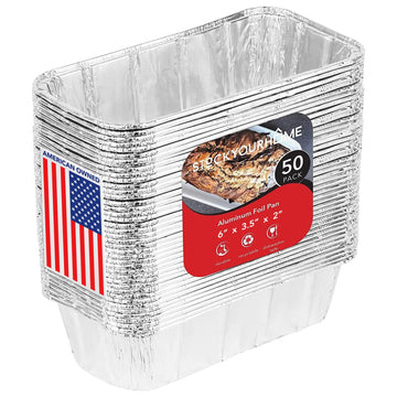 Aluminum Pans Mini Loaf Pans (50 Pack) 1 Lb Aluminum Foil Tin Pans by Stock Your Home – 50 Pack, 1.0 pounds, Aluminum, Silver, Pack of 50