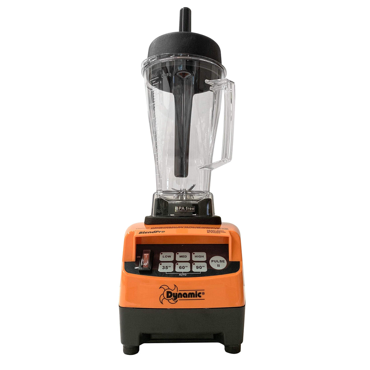 BlendPro 2T Commercial Performance Food Blender with Four Speed Controls by DYNAMIC – 68 Oz w/Touch Controls, 68.0 ounces, Stainless Steel, Black and orange, Model BL002.1.T