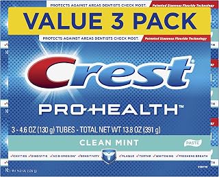 Crest Pro-Health Smooth Formula Toothpaste, Clean Mint, 4.6 oz, Pack of 3 (Packaging May Vary)