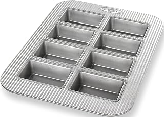 USA Pan Bakeware Nonstick Mini Loaf Pan, 8-Well