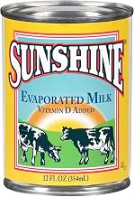 Sunshine Evaporated Milk, 12 Fluid Ounce -- 24 per case.