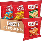 Cheez-It Cheese Crackers, Baked Snack Crackers, Lunch Snacks, Variety Pack (42 Packs)