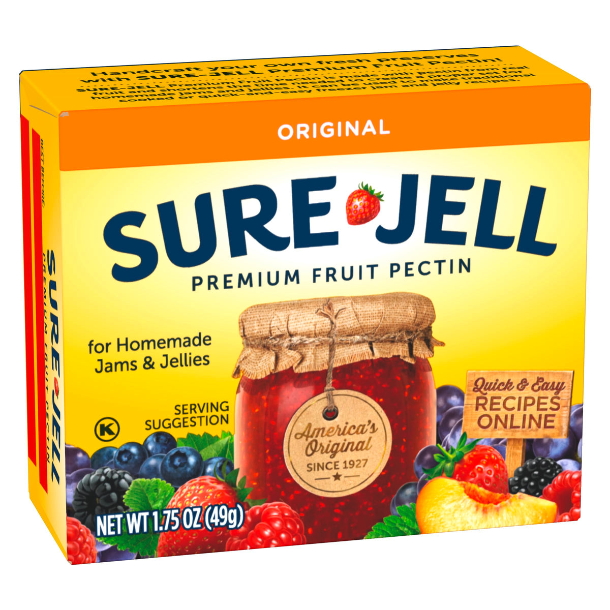 Sure Jell Premium Fruit Pectin by SURE-JELL – 1.75 Ounce (Pack of 24), Pack of 24, Model 118783