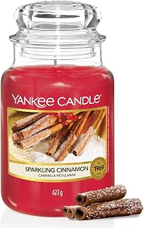 Yankee Candle Large Jar Scented Candle, Sparkling Cinnamon, Up to 150 Hours Burn Time