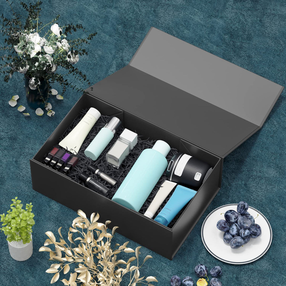 Ryddoy Gift Boxes with Lids, 9.5 x 6 x 3 Inch, Black 5 Pack