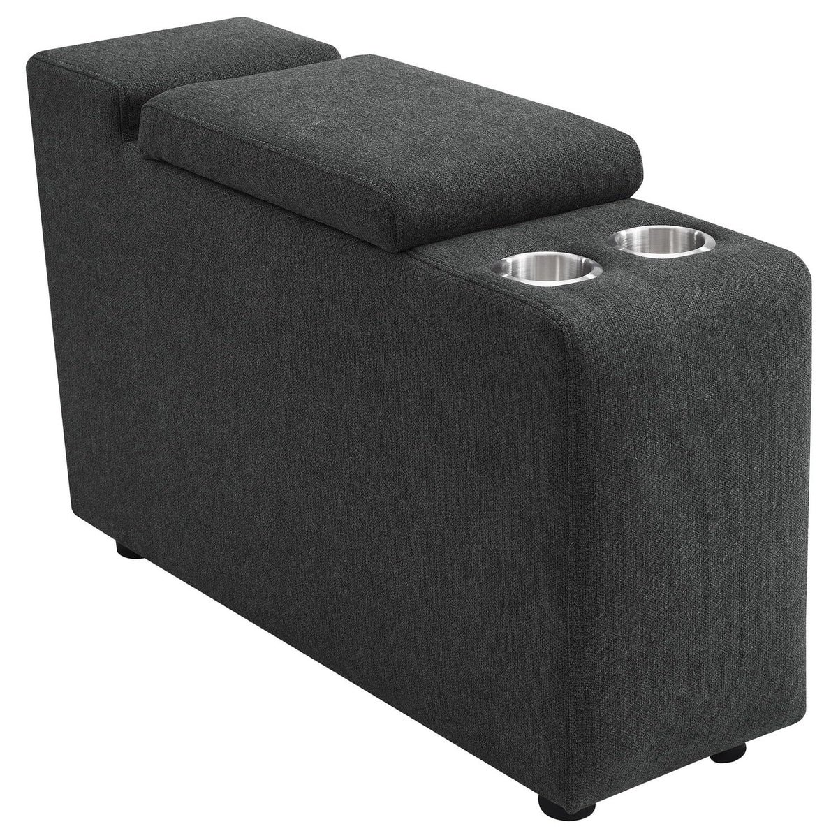 Coaster Collins Upholstered Modular Storage Console Dark Grey by Coaster Fine Furniture – 13.00"w x 38.75"d x 24.50"h, Dark Grey, Model 609530CON
