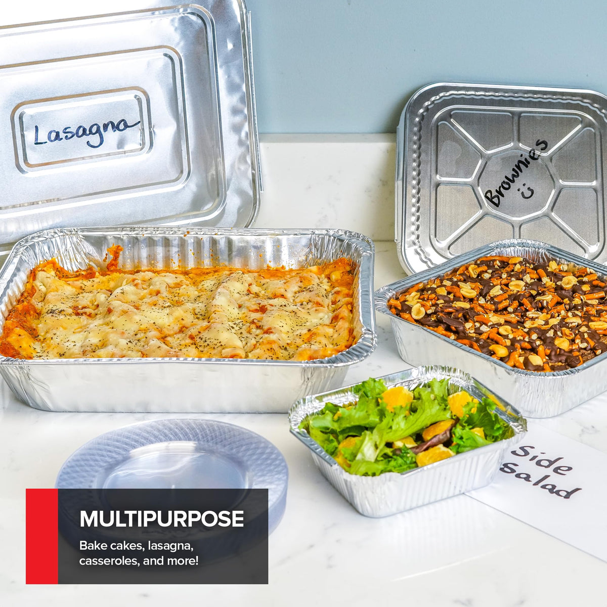 Stock Your Home Assorted 40 Pack w/ Lids / Red / With Lids Disposable Cookware