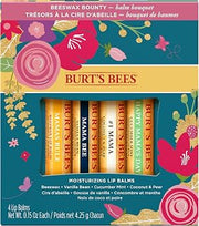 Burt's Bees Balm Bouquet Lip Balm Mothers Day Gift Set, 4 Lip Balms, Classic Beeswax, Vanilla Bean, Cucumber Mint and Coconut and Pear