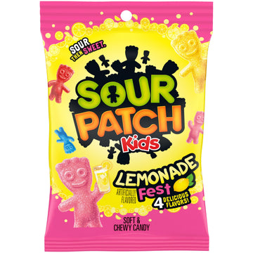 Lemonade Fest Soft & Chewy Gummy Candy by Sour Patch Kids – 8.02 oz (Pack of 8), Blue,Lime,Pink,Red, Pack of 8