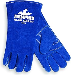 MCR Safety 4600 Blue Beast Leather Welder Gloves, X-Large, 1-Pair