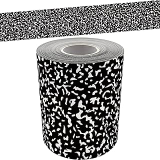 Teacher Created Resources Composition Straight Rolled Border Trim - 50ft - Decorate Bulletin Boards, Walls, Desks, Windows, Doors, Lockers, Schools, Classrooms, Homeschool & Offices