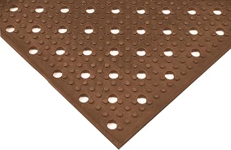 NoTrax T23 Standard Rubber Multi-Mat II Safety/Anti-Fatigue Mat, for Wet or Greasy Areas, 3' Width x 8' Length x 3/8" Thickness, Brown