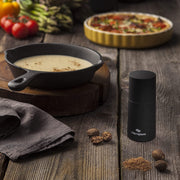 Manual Spice Mill - Cinnamon Grinder and Nutmeg Grater (Black) by Microplane – 2x2x8.1 Inch (Pack of 1), Stainless Steel, Black, Model 48060