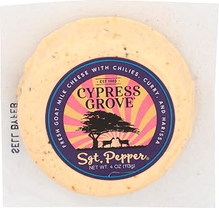 Cypress Grove Disk Cheese, Chevre Sgt. Pepper, 4 Ounce (Pack of 12)