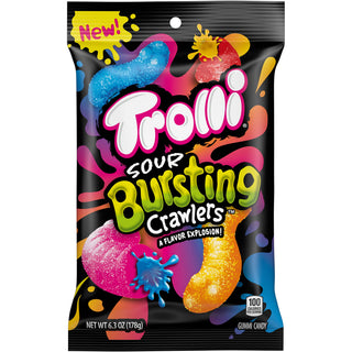 Sour Bursting Crawlers Gummi Candy by Trolli – 4.25 Ounce (Pack of 1), Multicolor