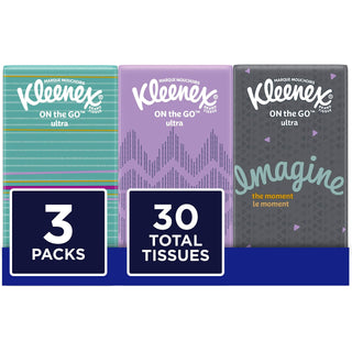Facial Tissues by Kleenex – 10 Count (Pack of 3), Bamboo, White, Pack of 3, Model 10036000119760