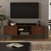 SIMPLIHOME Walnut Veneer / 60 inch / Low TV Stand Television Stands & Entertainment Centers